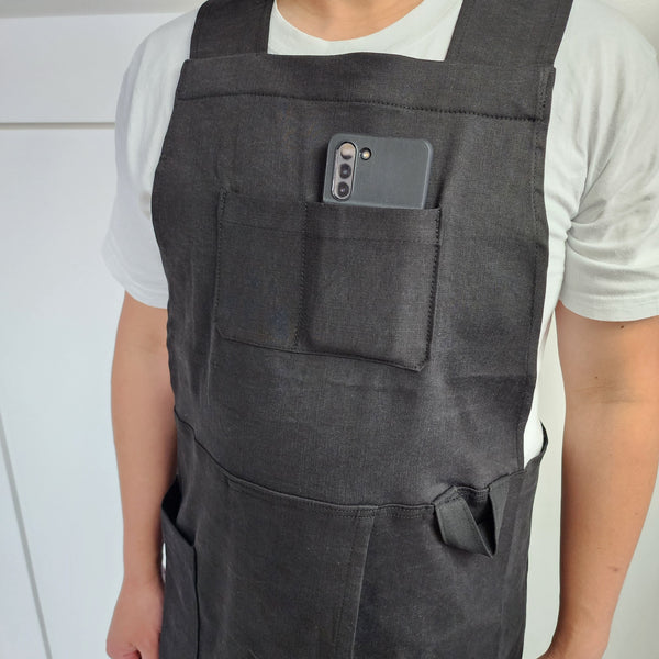 Handmade Pottery Split Leg Denim Apron (Made in Canada)