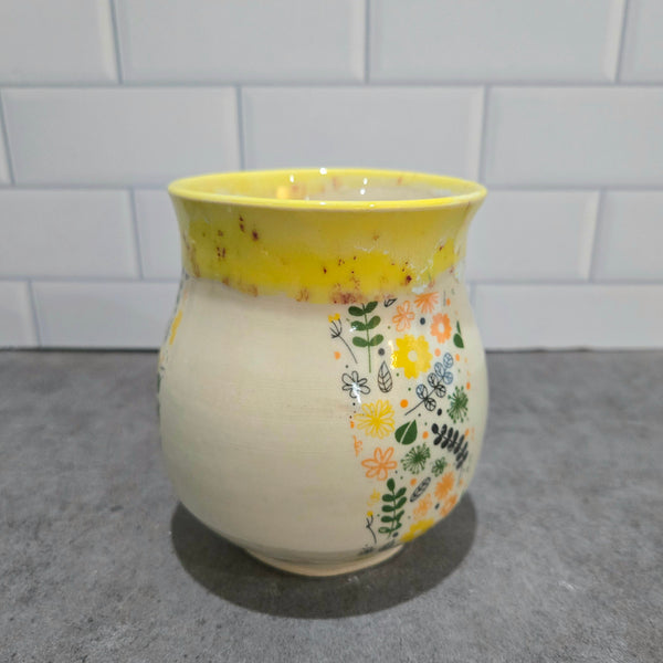Yellow garden flower cup
