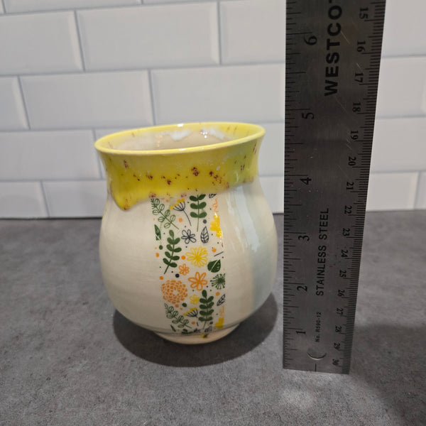 Yellow garden flower cup