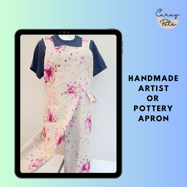 Sakura Split Leg Apron for Pottery, Ceramic Art, Painting, Floral Arrangements - Limited print